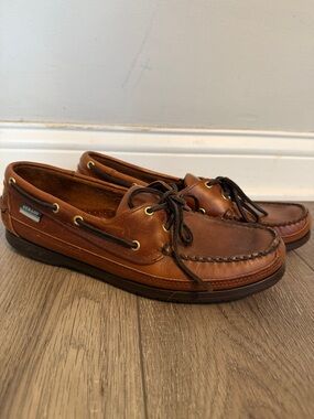 Sebago Men's Chestnut/Tan Leather Boat Shoes